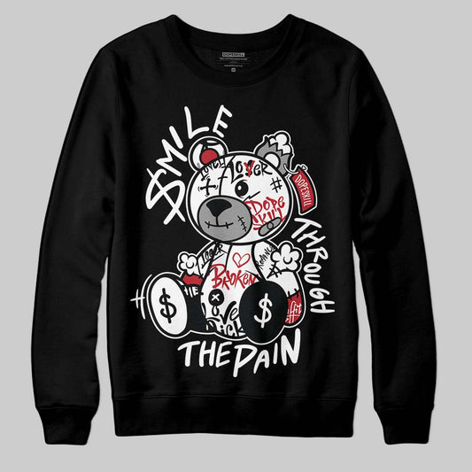 Jordan 14 Retro ‘Black Toe’ DopeSkill Sweatshirt Smile Through The Pain Graphic Streetwear - Black