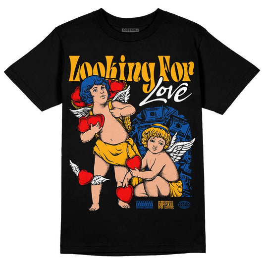 Dunk Blue Jay and University Gold DopeSkill T-Shirt Looking For Love Graphic Streetwear - Black