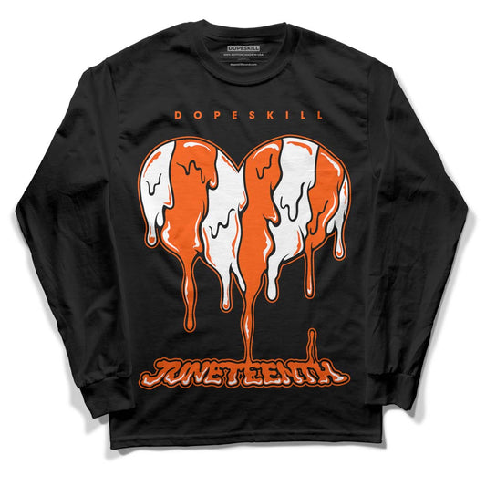 MSCHF Super Normal 2 Orange Milk DopeSkill Long Sleeve T-Shirt Juneteenth Heart Graphic Streetwear - Black