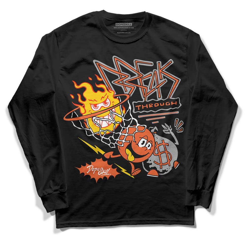 Jordan 3 Georgia Peach DopeSkill Long Sleeve T-Shirt Break Through Graphic Streetwear - Black