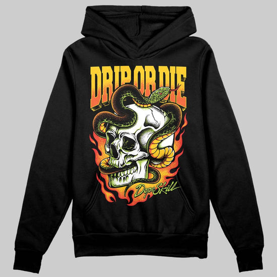 Yellow Sneakers DopeSkill Hoodie Drip or Die Graphic Streetwear - Black