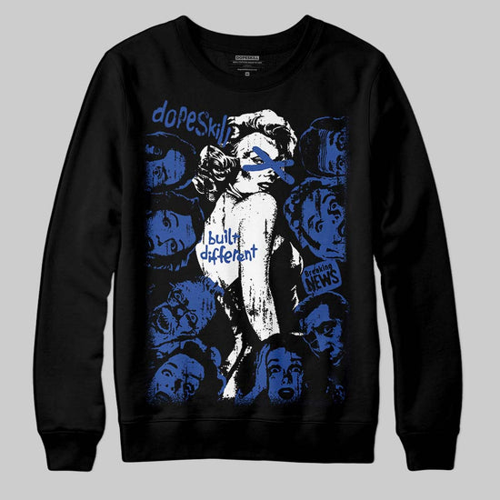 Royal Blue Sneakers DopeSkill Sweatshirt Built Different Graphic Streetwear - Black