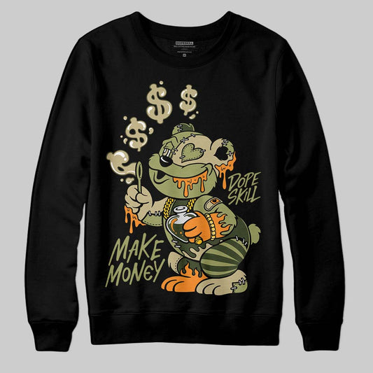 Olive Sneakers DopeSkill Sweatshirt Make Money Graphic Streetwear - Black