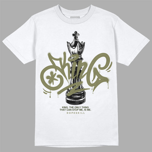 Jordan 4 Retro SE Craft Medium Olive DopeSkill T-Shirt King Chess Graphic Streetwear  - White 