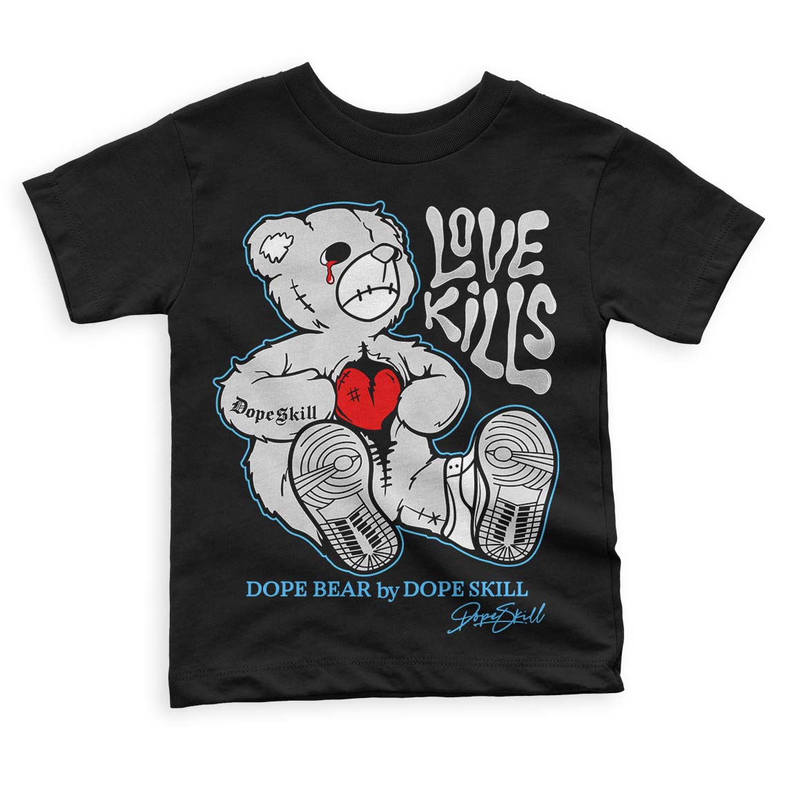 Dunk Low ‘Pure Platinum’ DopeSkill Toddler Kids T-shirt Love Kills Graphic Streetwear - Black