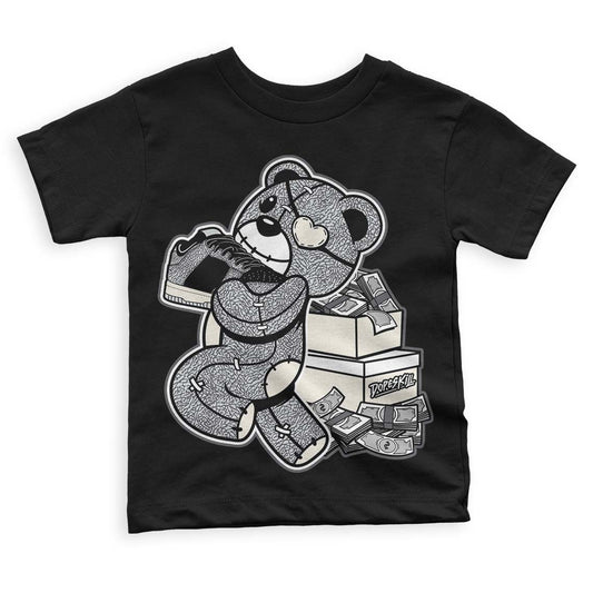 Jordan 1 Retro Low OG Black Cement DopeSkill Toddler Kids T-shirt Bear Steals Sneaker Graphic Streetwear - Black