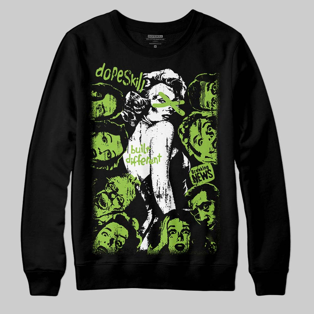Neon Green Sneakers DopeSkill Sweatshirt Built Different Graphic Streetwear - Black