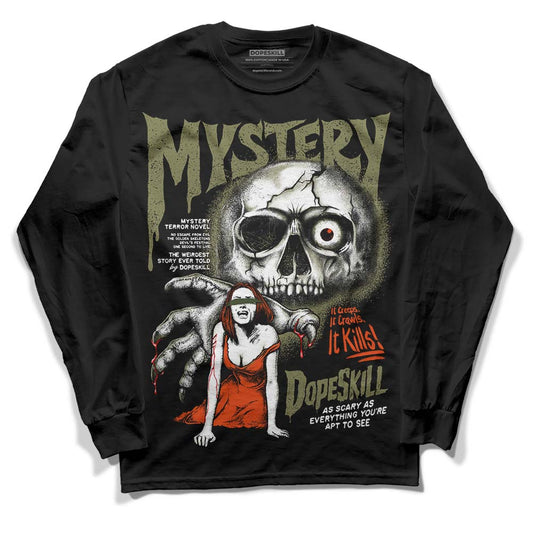 Olive Sneakers DopeSkill Long Sleeve T-Shirt Mystery Ghostly Grasp Graphic Streetwear - Black