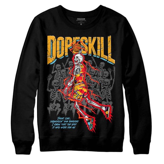 Jordan 1 Mid GS 'Six Championships' DopeSkill Sweatshirt Thunder Dunk Graphic Streetwear - Black