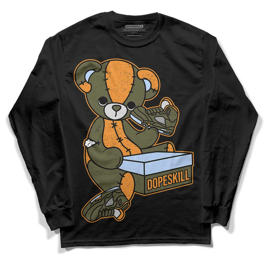 Jordan 5 "Olive" DopeSkill Long Sleeve T-Shirt Sneakerhead BEAR Graphic Streetwear - Black