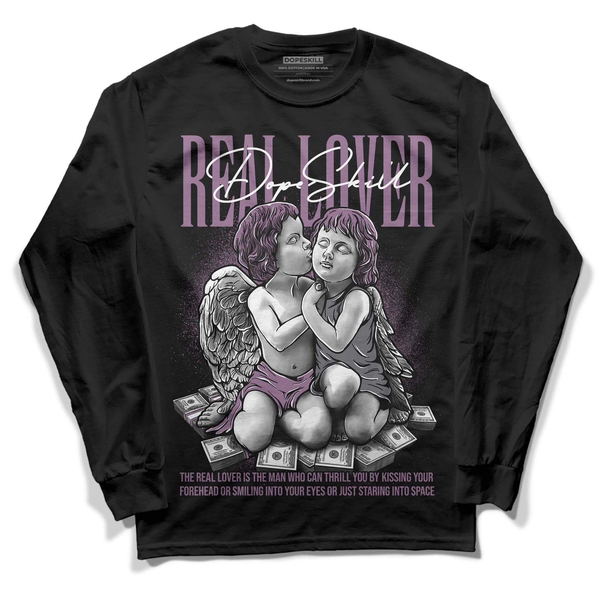 Jordan 2 “Mauve/Off-Noir” DopeSkill Long Sleeve T-Shirt Real Lover Graphic Streetwear - Black