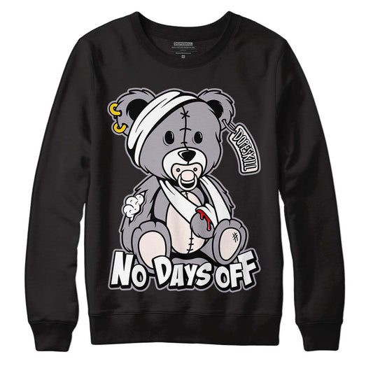 Jordan 2 Cement Grey DopeSkill Sweatshirt Hurt Bear Graphic Streetwear - Black