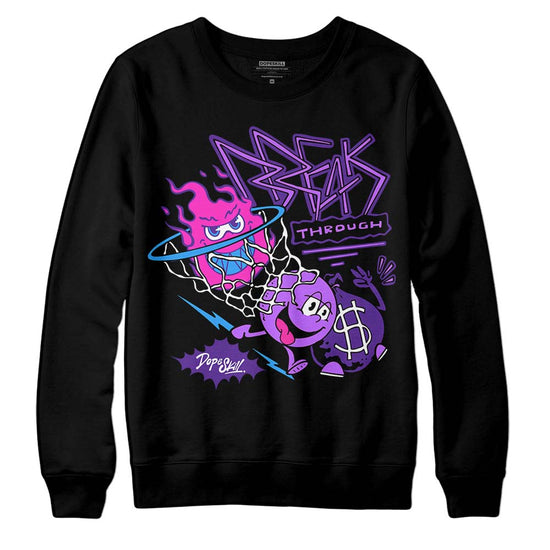 PURPLE Sneakers DopeSkill Sweatshirt Break Through Graphic Streetwear - black