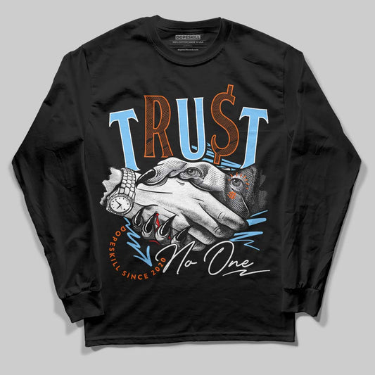 Dunk Low Futura University Blue DopeSkill Long Sleeve T-Shirt Trust No One Graphic Streetwear - Black