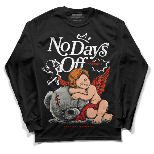 Jordan 3 Fire Red DopeSkill Long Sleeve T-Shirt New No Days Off Graphic Streetwear - Black