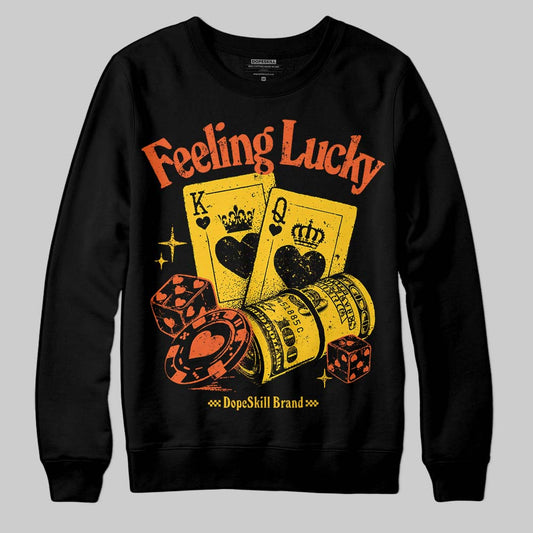 Yellow Sneakers DopeSkill Sweatshirt Feeling Lucky Graphic Streetwear - black