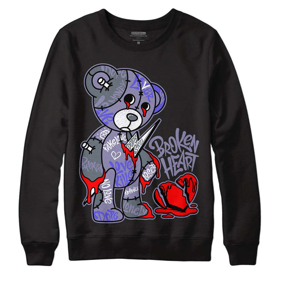 Jordan 5 Retro Low Indigo Haze DopeSkill Sweatshirt Broken Heart Graphic Streetwear - Black