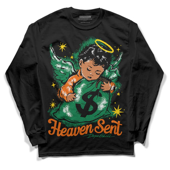 Green Sneakers DopeSkill Long Sleeve T-Shirt Heaven Sent Graphic Streetwear - Black