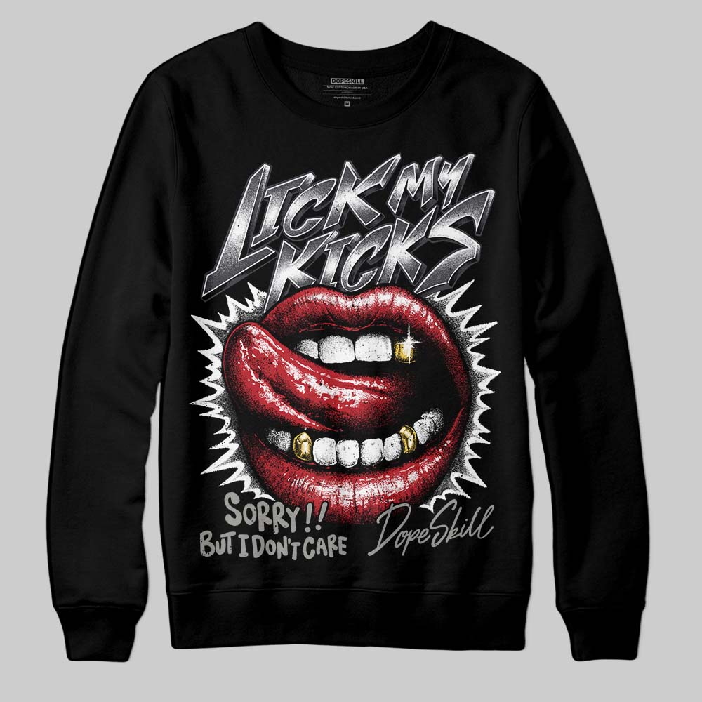 Jordan 3 Retro Black Cat DopeSkill Sweatshirt Lick My Kicks Graphic Streetwear - Black