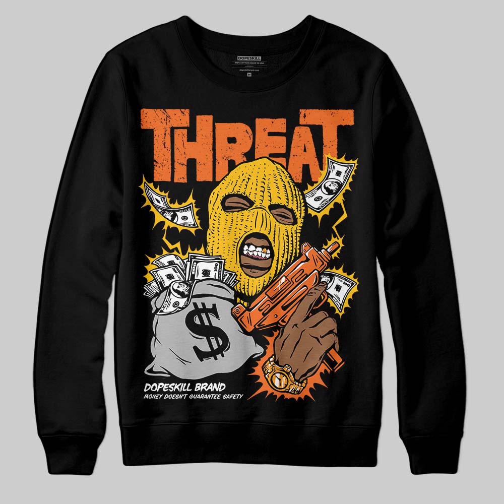 Orange, Black and White Sneakers DopeSkill Sweatshirt Under Threat Graphic Streetwear - Black
