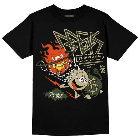 Olive Sneakers DopeSkill T-Shirt Break Through Graphic Streetwear - Black