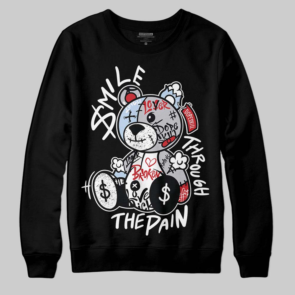 Jordan 5 Retro OG Black Metallic Reimagined DopeSkill Sweatshirt Smile Through The Pain Graphic Streetwear - Black