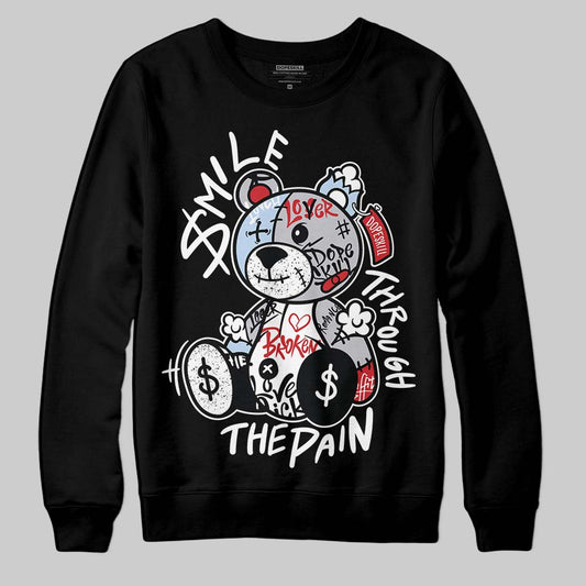 Jordan 5 Retro OG Black Metallic Reimagined DopeSkill Sweatshirt Smile Through The Pain Graphic Streetwear - Black