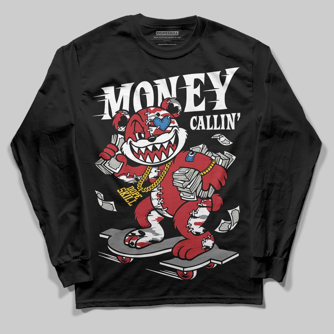 Jordan 8 Retro Bugs Bunny (2025) DopeSkill Long Sleeve T-Shirt Money Callin' Graphic Streetwear - Black