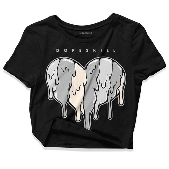 Dunk Low Cool Grey DopeSkill Women's Crop Top Slime Drip Heart Graphic Streetwear - Black