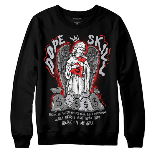 Grey Sneakers DopeSkill Sweatshirt Angels Graphic Streetwear - Black