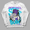 Jordan 6 "Aqua" DopeSkill Long Sleeve T-Shirt Stay It Busy Graphic Streetwear - White 