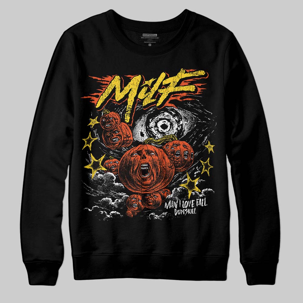 Jordan 4 Thunder DopeSkill Sweatshirt MILF Graphic Streetwear - Black