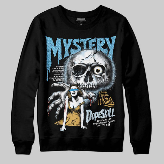 Jordan 4 Denim “Worn Blue” DopeSkill Sweatshirt Mystery Ghostly Grasp Graphic Streetwear - Black