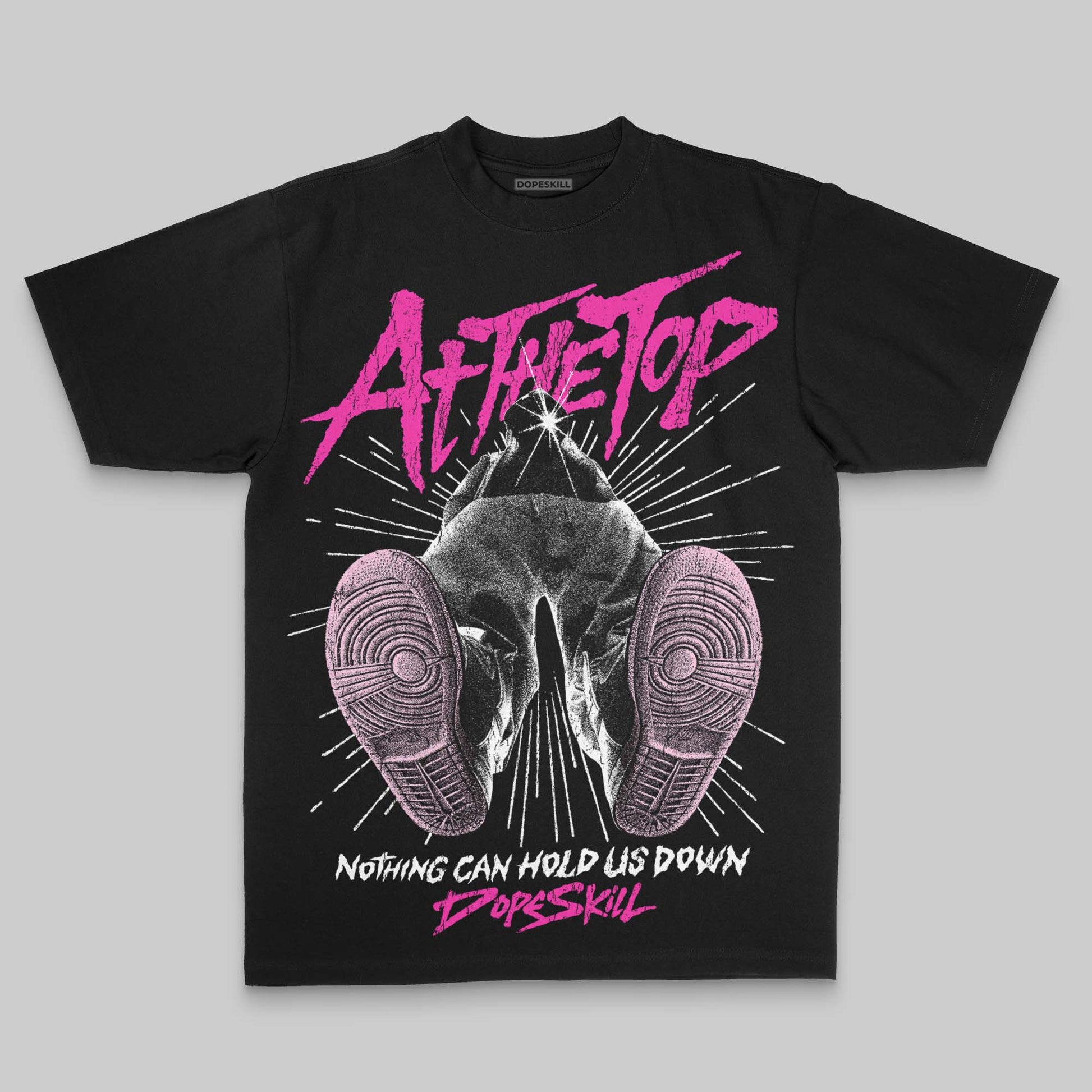 Pink Oversize Print Nothing Can Hold US Down DopeSkill Graphic Premium T-shirt Streetwear - Black