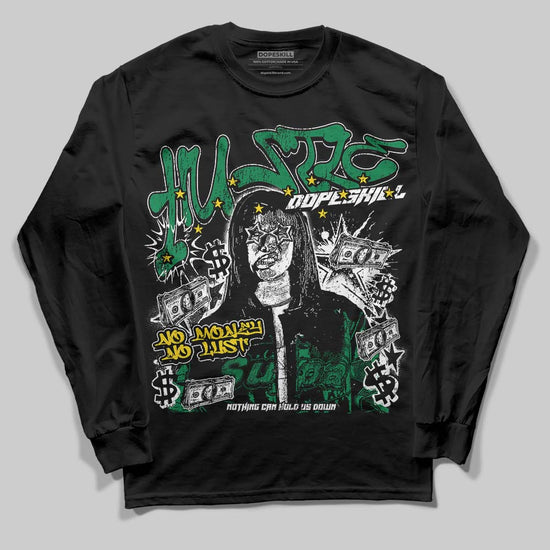 Green Sneakers DopeSkill Long Sleeve T-Shirt No Money No Lust Graphic Streetwear - Black