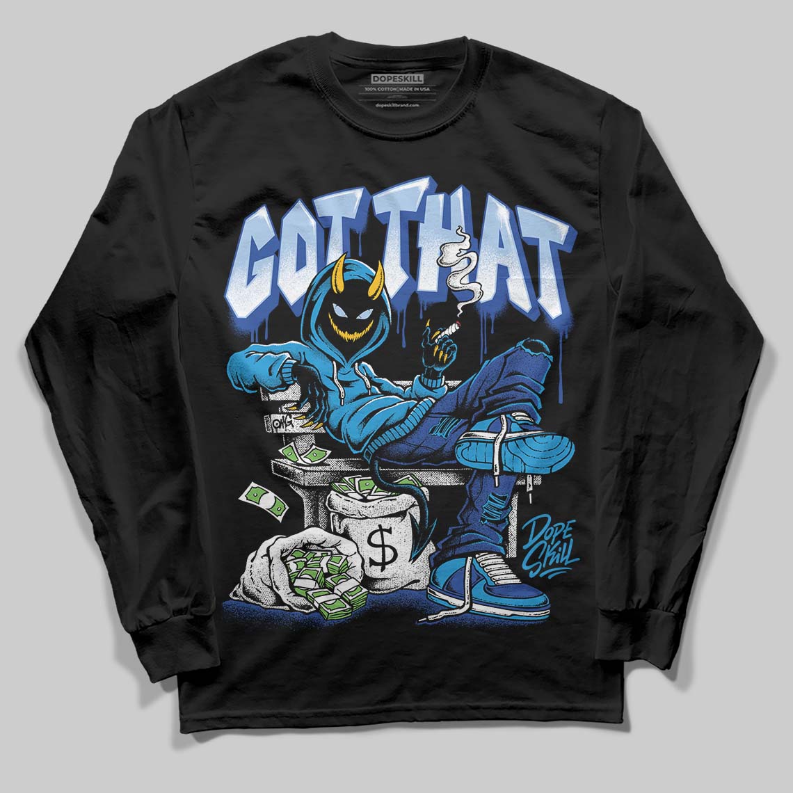Royal Blue Sneakers DopeSkill Long Sleeve T-Shirt Got That Graphic Streetwear - Black