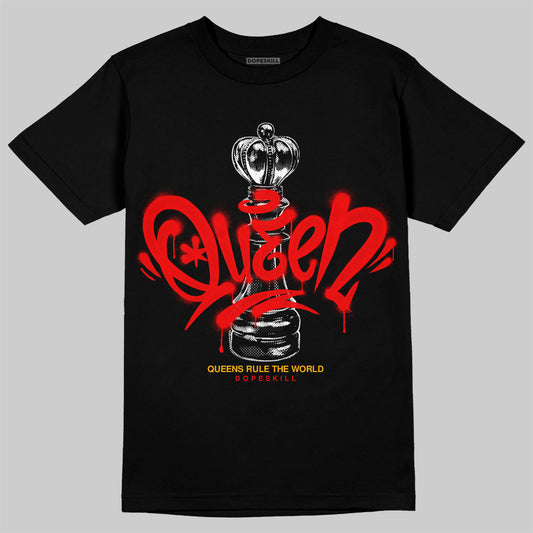 Red Sneakers DopeSkill T-Shirt Queen Chess Graphic Streetwear - Black