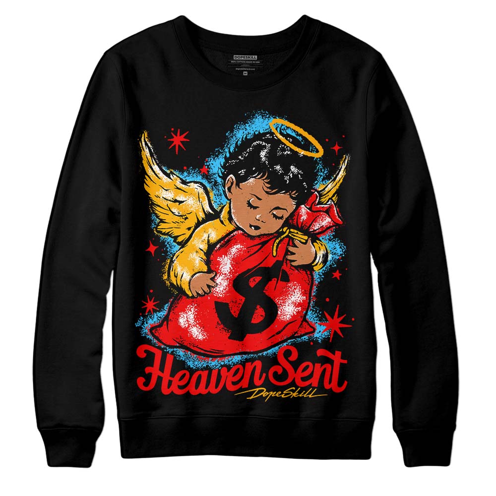 Red Sneakers DopeSkill Sweatshirt Heaven Sent Graphic Streetwear - Black