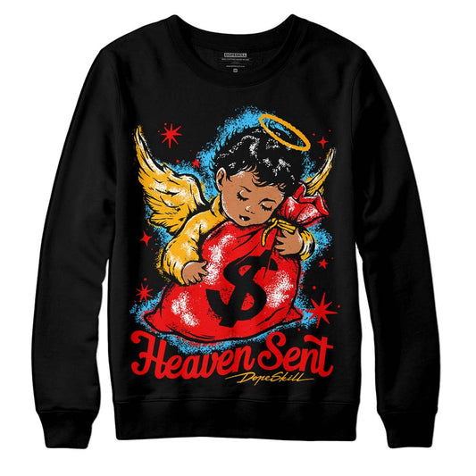 Red Sneakers DopeSkill Sweatshirt Heaven Sent Graphic Streetwear - Black