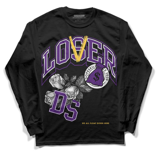 Jordan 12 “Field Purple” DopeSkill Long Sleeve T-Shirt Loser Lover Graphic Streetwear - Black