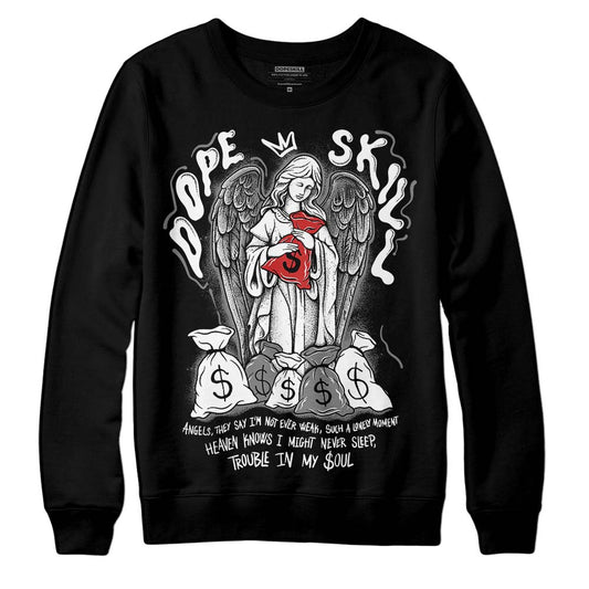 Jordan 1 High OG “Black/White” DopeSkill Sweatshirt Angels Graphic Streetwear - Black