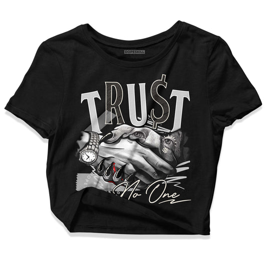 Jordan 3 “Off Noir” DopeSkill Women's Crop Top Trust No One Graphic Streetwear - Black