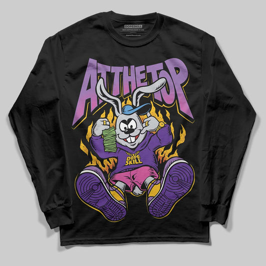 PURPLE Sneakers DopeSkill Long Sleeve T-Shirt At The Top Graphic Streetwear - Black