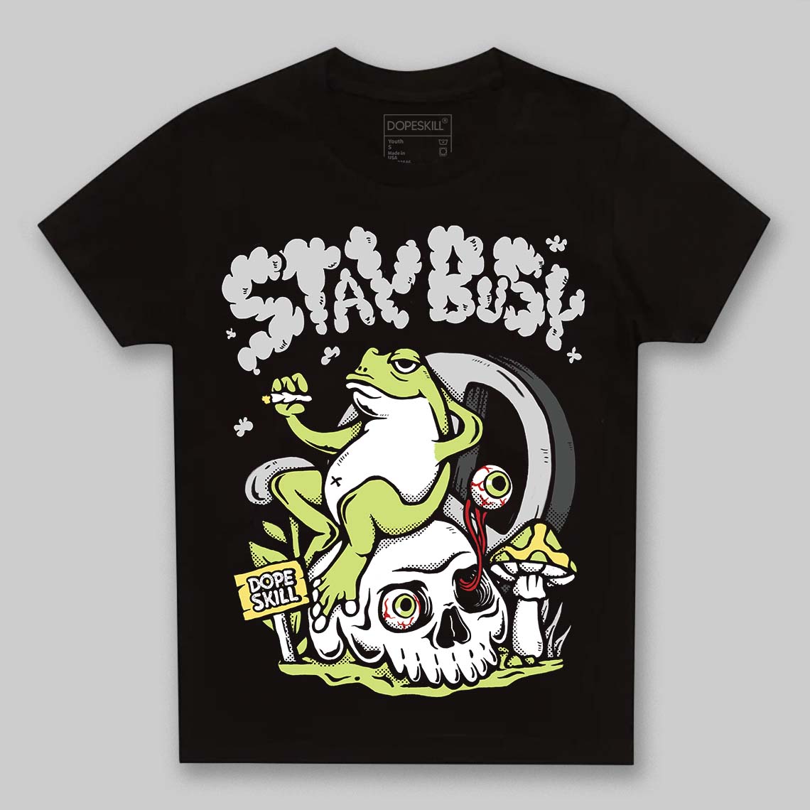 Jordan 4 GS “Light Lemon Twist” DopeSkill Toddler Kids T-shirt Stay Busy Graphic Streetwear - Black
