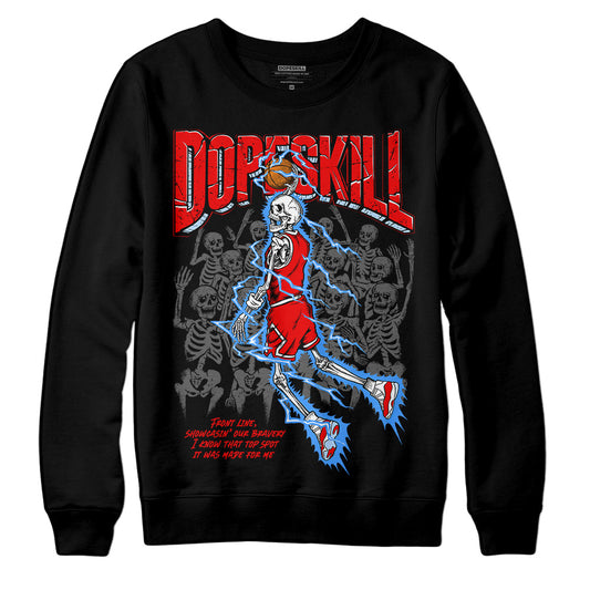 Jordan 11 Retro Cherry DopeSkill Sweatshirt Thunder Dunk Graphic Streetwear  - Black 