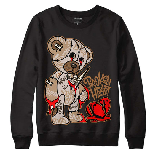 Jordan 3 Retro Palomino DopeSkill Sweatshirt Broken Heart Graphic Streetwear - Black
