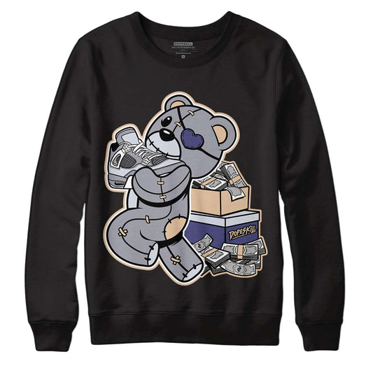 Jordan 4 Retro Frozen Moments DopeSkill Sweatshirt Bear Steals Sneaker Graphic Streetwear - Black 