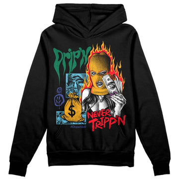 Jordan 1 Mid GS 'Six Championships DopeSkill Hoodie Sweatshirt Drip'n Never Tripp'n Graphic Streetwear - Black