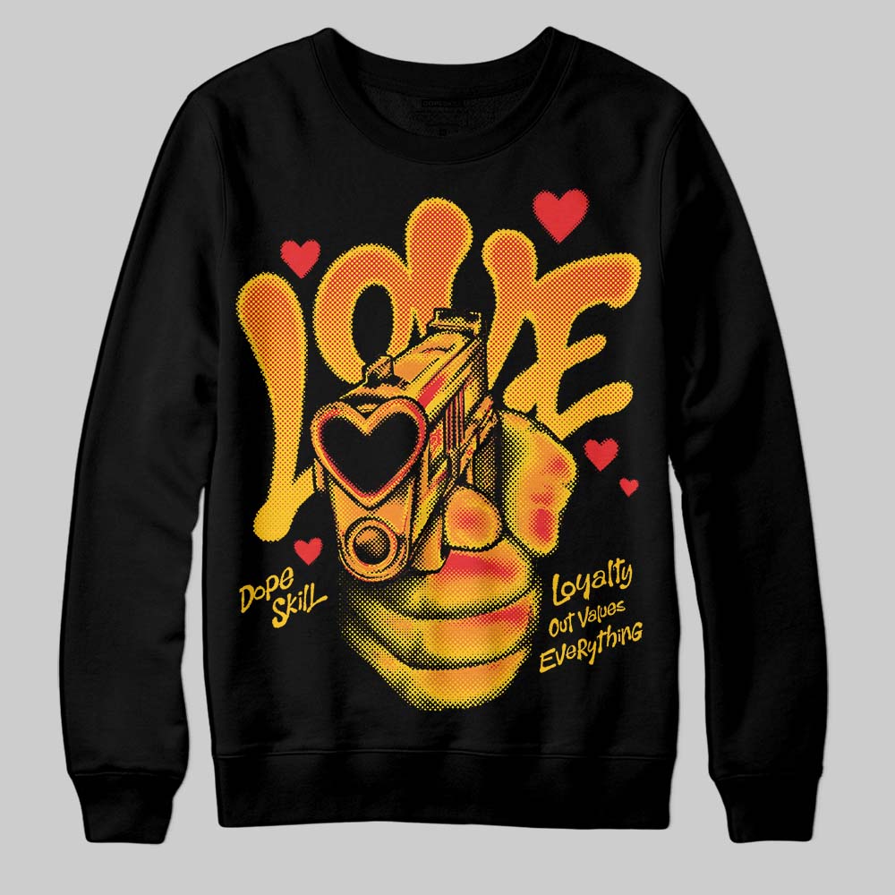 Yellow Sneakers DopeSkill Sweatshirt Love Shot Graphic Streetwear - Black