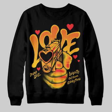 Yellow Sneakers DopeSkill Sweatshirt Love Shot Graphic Streetwear - Black
